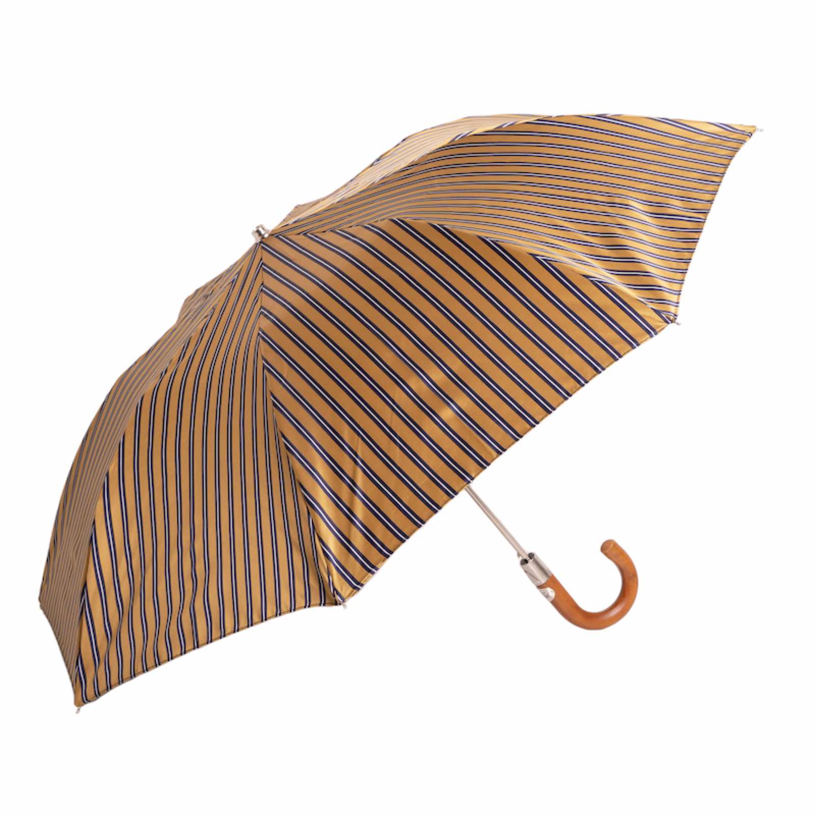 Striped Ocher Folding Umbrella - Umbrella