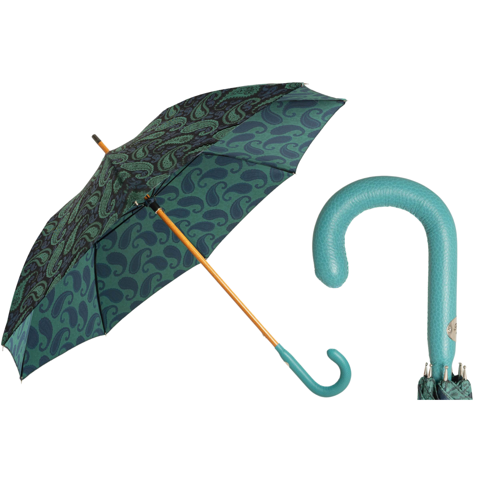 Turquoise Paisley Umbrella - Umbrella