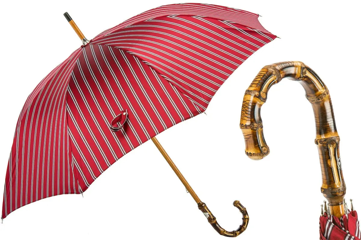 PASOTTI GENTLEMAN UMBRELLA WITH BROWN LEATHER HANDLE - Wonders of Luxury