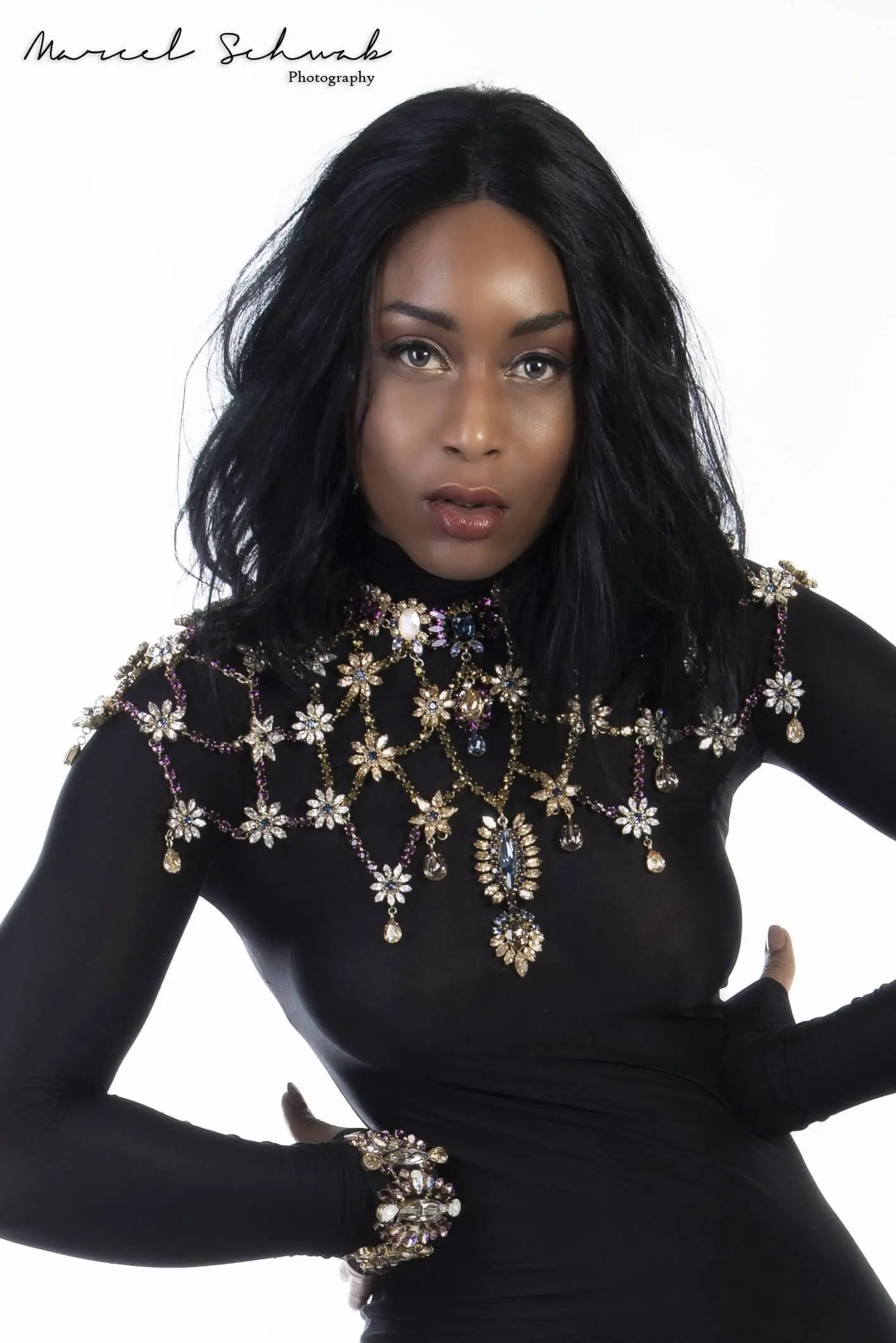 Swarovski Crystals Necklace set by the model Sensemielja Letitia Sumter 