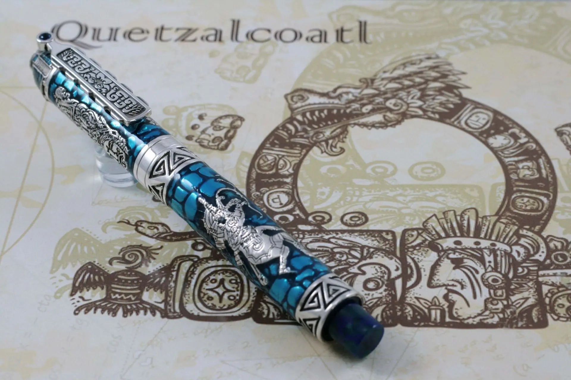 ROLLER BALL QUETZALCOATL (AZTEC CIVILIZATION) silver blue