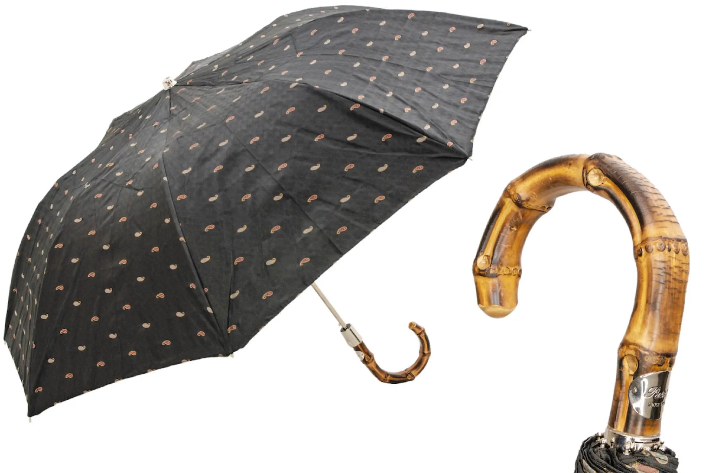 Telescopic Folding Umbrella with Whangee Handle