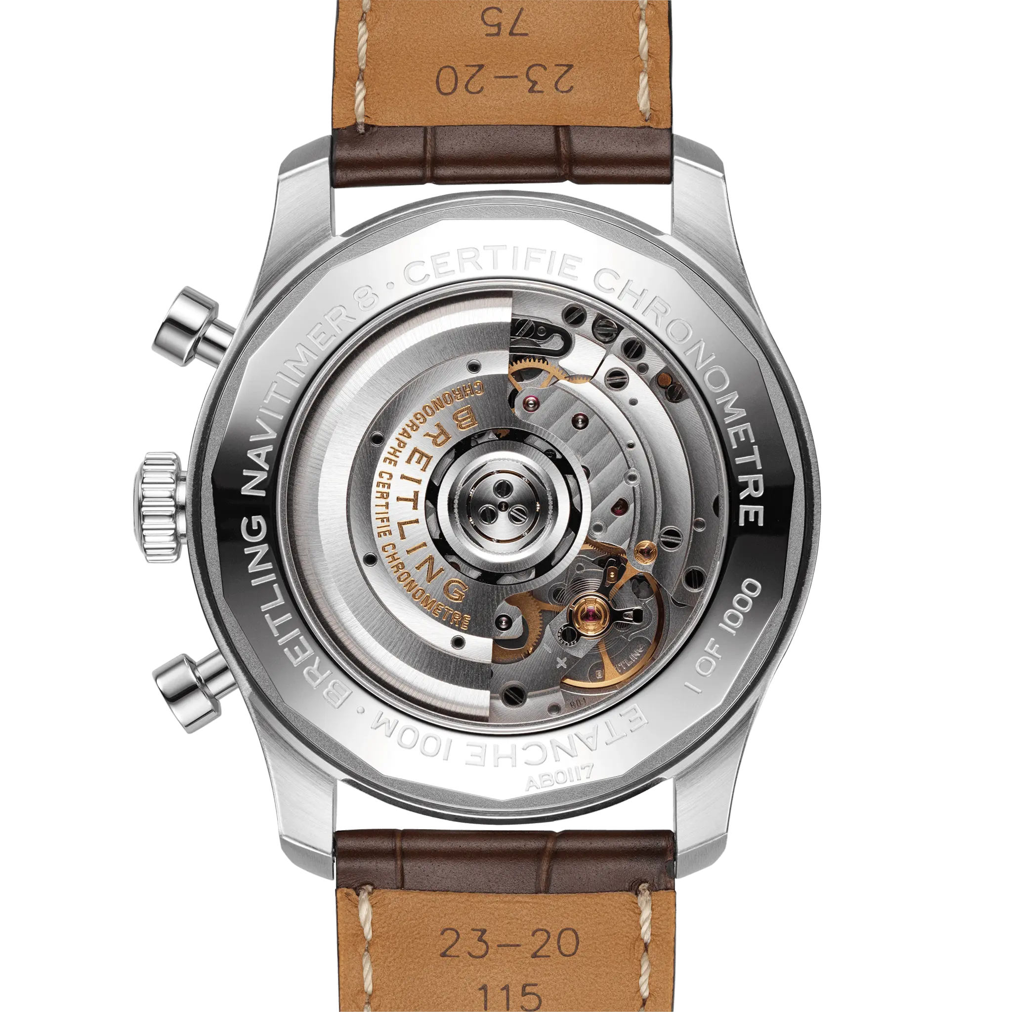 Wrist watch of transparent sapphire caseback