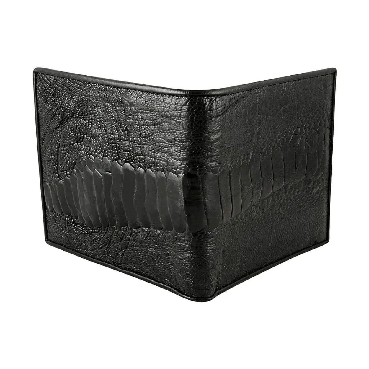 Black color Ostrich Leather Wallet by DeLeo One