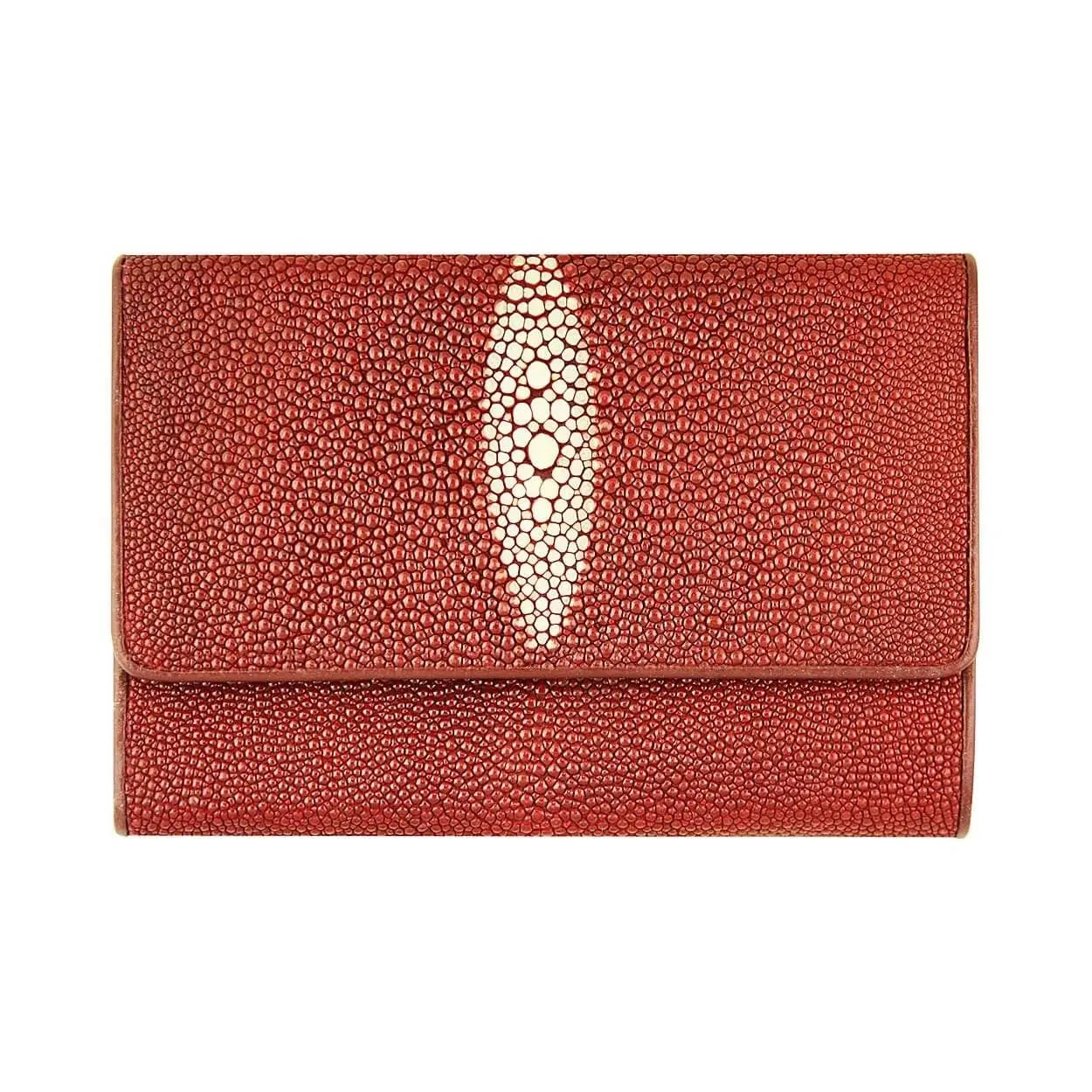 Red color Ladies wallet of Stingray leather by DeLeo One