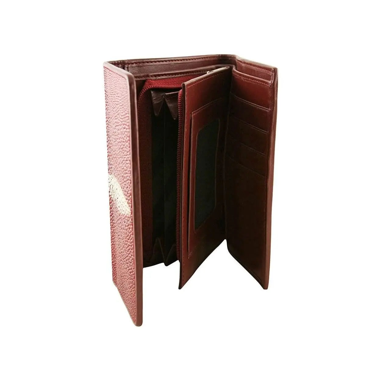 DeLeo One Red Color Stingray Leather Wallet 